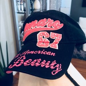 Camaro 67 Pink Black Women Cap